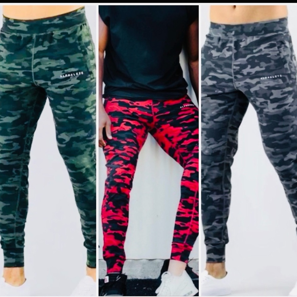 🐺BUNDLE LOT OF 3 ALPHALETE MENS CAMO JOGGERS MEDIUM